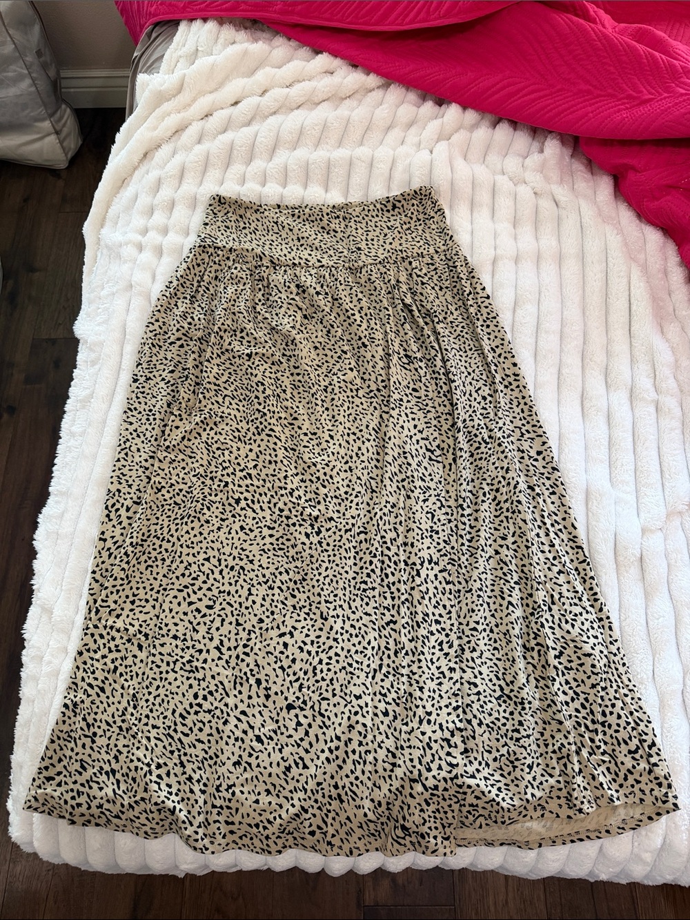 Volcom Beige and Black Printed Maxi Skirt